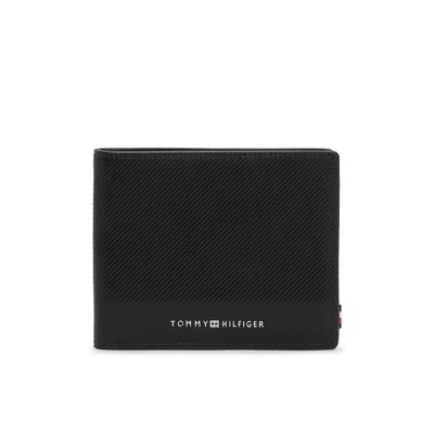 Afbeelding van Tommy Hilfiger Heren TH Foundation Mini CC portemonnee AM0AM13507 Bifold portemonnee, Zwart (zwart), OS, One Size
