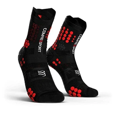 Afbeelding van COMPRESSPORT Pro Racesokken V3.0 Trail, hardloopsokken voor heren, zwart/rood, T4 45 48 EU