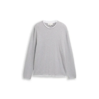 Afbeelding van TOM Tailor Denim Trui, Heren, Maat: Large, Light stone grey melange