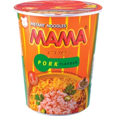Afbeelding van MAMA Instant Cup Noedels Varkensvlees Multipack (16 X 70 GR)
