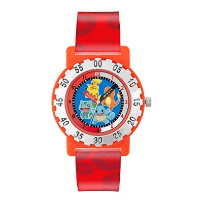Afbeelding van Pokemon Jongen Analoge Quartz Horloge Met Siliconen Band POK4194, Rood, riem