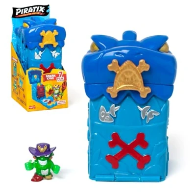 Afbeelding van PIRATIX Secret Skull Cave Geheime grot van Shark Island bevat 1 schedel cave, exclusieve Pyratix, 2 &quot;glas&quot; accessoires (1 wapen en scepter), spin schat