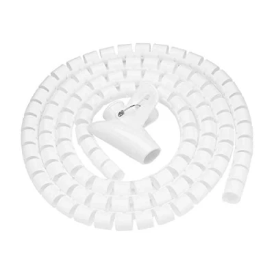 Afbeelding van kabel opgeruimd 1,5 m/3 m lengte spiraal wrap draad spiraalkabel buis 16/22/28mm wit zwart zilver management oplossing (wit ¡Á16 mm)