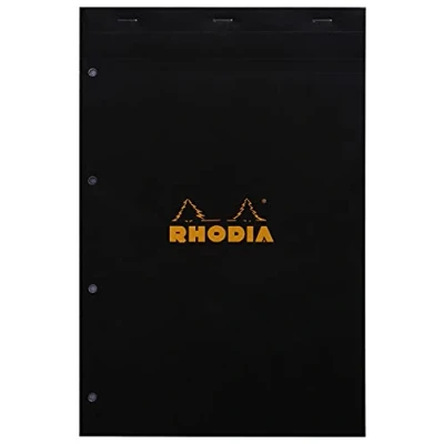 Afbeelding van Rhodia 202019C notitieblok, A4+, geruit, 80 g/m², 4 gaten, Clairefontaine papier, wit, 3 stuks