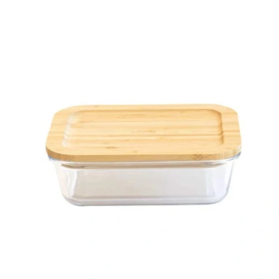 Afbeelding van Vershoudbakje Pebbly Rechthoek Hout 1500 ml