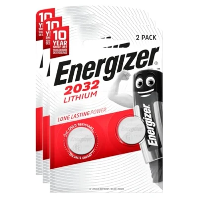 Afbeelding van Energizer Lithium batterijen CR2032, knop, 3 V, lithium, lange levensduur, maximale prestaties voor kleine apparaten, horloges, afstandsbedieningen en thermometers, blisters met 2
