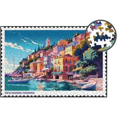 Afbeelding van Milliwood HT752 Houten Puzzel XXL Portofino 3D Puzzels bouwpakket Hobby Speelgoed voor kinderen &amp; volwassenen Wanddecoratie Woonkamer 580 stukjes 51x34cm In luxe geschenkdoos Vaderdag cadeau