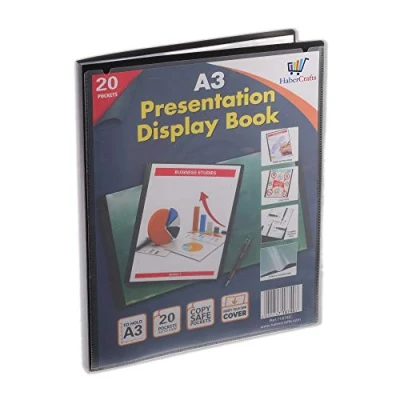 Afbeelding van A3 20 Pocket (40 Views) Flexibele Hard Cover Display Book Presentation Folder Folio (1 Pack)