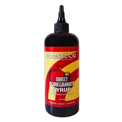 Afbeelding van CORNEDOR Granaatappelmelasse “Met dadels gezoet Siroop, dressing, marinade, smaakmaker. Geen toegevoegde, conserveermiddelen of kunstmatige smaakstoffen (400 ml, Granaatappel &amp; Dadels)