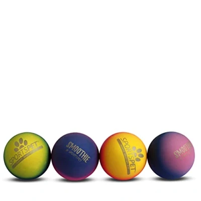 Afbeelding van SPORTSPET stoere Bounce natuurlijke rubberen hondenballen zeer duurzame, stuiterballen (65 mm) (4 stuks smoothie editie)