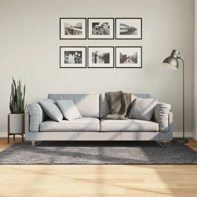 Afbeelding van Vloerkleed laagpolig zacht en wasbaar 100x200 cm antracietkleur
