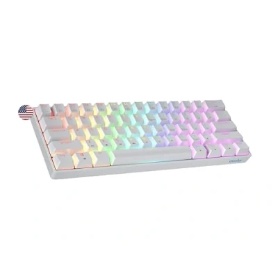 Afbeelding van Geeky GK61 SE 60% Mechanisch Gaming Toetsenbord 61 Toetsen Multi Kleur RGB LED Achtergrondverlichting voor PC/Mac Gamer ANSI US Amerikaanse Indeling (Wit, Mechanical Black)