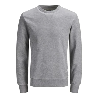 Afbeelding van JACK &amp; JONES Plus Size sweater JJEBASIC light grey melange
