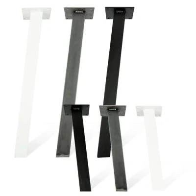 Afbeelding van 4x Natural Goods Berlin STANDAARD Legs vierkante metalen tafelpoten massief tafelframe vierkant tafelonderstel tafelonderstellen stabiel 5 mm bodemplaat DIY meubelpoten (schuin 72 cm (schrijf /eettafel), zwart)