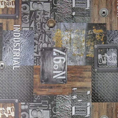 Afbeelding van Venilia Plakfolie, grage industriële look, houtlook, metaallook, 45 cm x 2 m, dikte 95 μ, zelfklevende meubelfolie, decoratiefolie, behang, keukenfolie, pvc zonder ftalaten, made in EU
