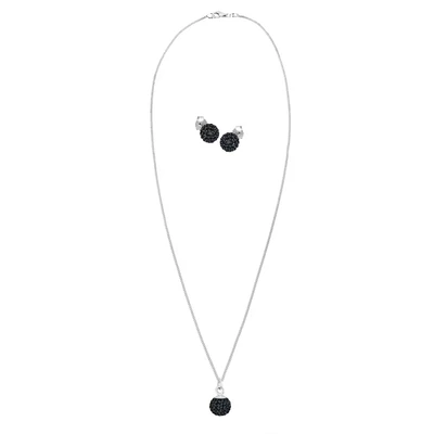 Afbeelding van ELLI Sieraden set zwart / zilver