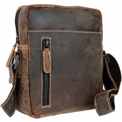 Afbeelding van Heren Schoudertas Buffelleer Crossbodytas Mannen Kleine Echt Leer Tasje Kerstcadeau