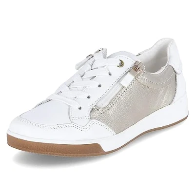 Afbeelding van Ara 1234423 Lage sneakersDames sneakers Kleur: Wit/beige Maat: 35.5