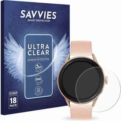Afbeelding van Savvies (18 Stuks) Schermbeschermer voor ICE Watch smart 2.0 1.2&quot; (rond) Screen Protector Ultra Transparant