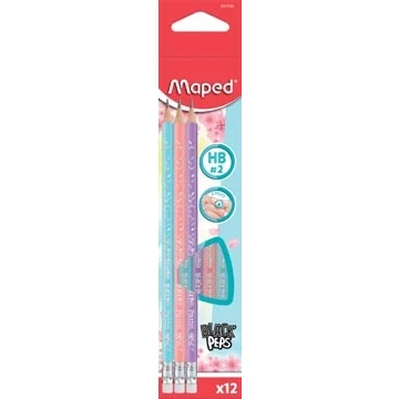 Afbeelding van Maped potlood Black&#039;Peps Pastel, met gum, kartonnen ophangetui 12 stuks