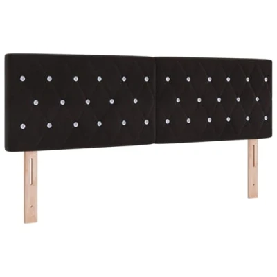 Afbeelding van vidaXL Hoofdbord Kristal Knopen Ge tuft zwart 160 cm Velvet