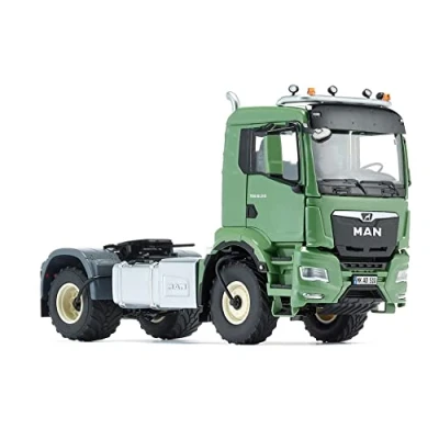 Afbeelding van WIKING 077650 MAN TGS 18.510 4x4 BL 2 assige trekker, model vrachtwagen, 1:32, metaal/kunststof, vanaf 14 jaar, veel functies, incl. bandendrukregeling, draaibaar radiatorrooster, groen (Ackerdiesel)