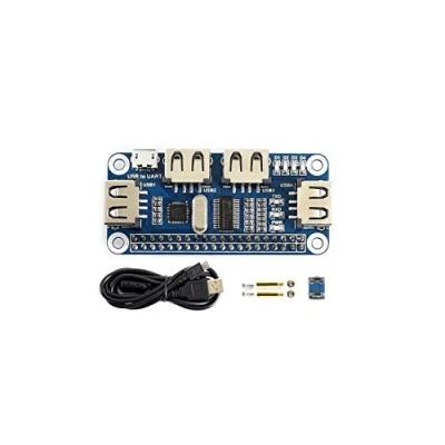 Afbeelding van Waveshare 4 Port USB HUB Hubs HAT Compatible With USB2.0 1.1 for Raspberry Pi Zero/Zero W/4B/3B/3B+, Serial Debugging Onboard to UART