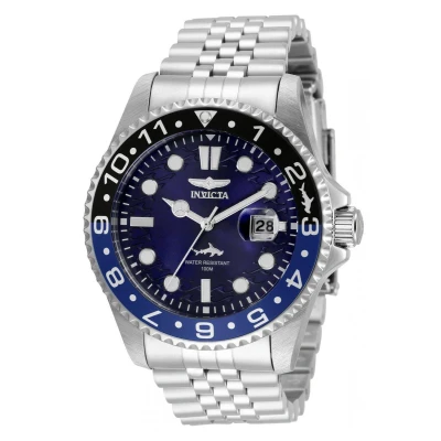 Afbeelding van Invicta Pro Diver 35130 Heren Horloge Waterdicht Analoog Quartz Uurwerk Roestvrij Staal met blauwe Wijzerplaat 43mm
