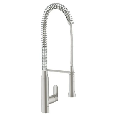 Afbeelding van Grohe K7 keukenmengkraan spiraal hoog met prof.douche supersteel