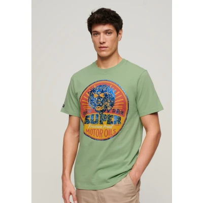 Afbeelding van Superdry Gasoline Workwear Tshirt print, Heren, Maat: XL, Soft green