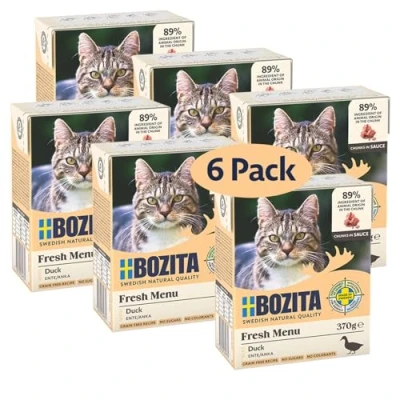 Afbeelding van 6x370g stukjes in Saus met Eend Bozita Kattenvoer
