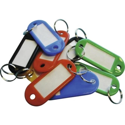 Afbeelding van stevige sleutellabels 8 stuks Professionele multicolour met sleutelringen