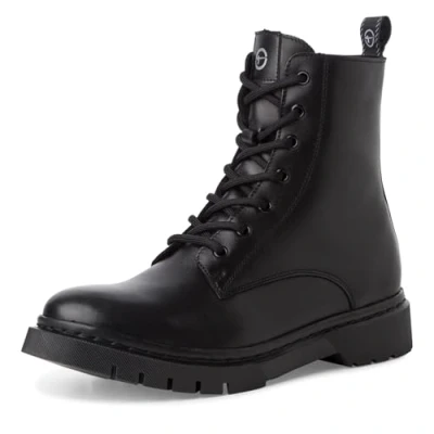 Afbeelding van Tamaris DAMES Enkellaarzen, Vrouwen Combat Laarzen,verwisselbaar voetbed,laarzen,halve laarzen,geregen laarzen,BLACK,40 EU