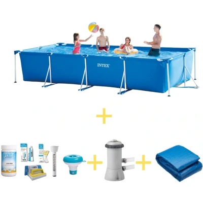 Afbeelding van Intex Zwembad Frame Pool 450 x 220 84 cm Inclusief WAYS Onderhoudspakket, Filterpomp &amp; Grondzeil