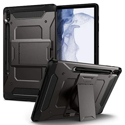 Afbeelding van Spigen Tough Armor Pro Ontworpen voor Galaxy Tab S7 Plus Case met S Pennenhouder (2020) Gunmetal