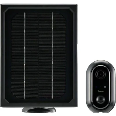 Afbeelding van Hama Bewakingscamera, WLAN camera voor buiten, oplaadbare batterij, op zonne energie, opname, 1080p (1920 x 1080 Pixels), Netwerkcamera, Zwart