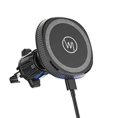 Afbeelding van Wicked Chili 15W autohouder met oplaadfunctie, compatibel MagSafe iPhone 15, 14, 13, 12 (Pro, Max, Plus, Mini) draadloze auto oplader, mobiele telefoonhouder, Air Vent
