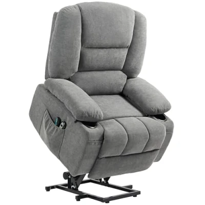 Afbeelding van HOMCOM Relaxfauteuil Sta op functie Massagefunctie Donkergrijs