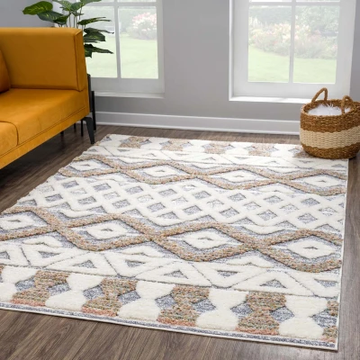 Afbeelding van Vloerkleed Focus Basic Hoogpolig Fluffy Scandinavisch Grijs Creme Rechthoek Polypropyleen 140x200 cm
