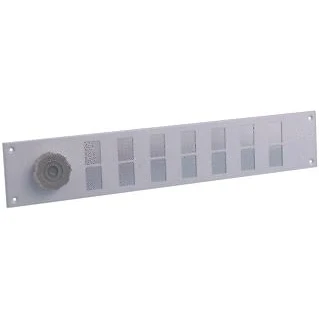 Afbeelding van Nedco schuifrooster alum. 500 x 90 mm met gaas+draaiknop wit