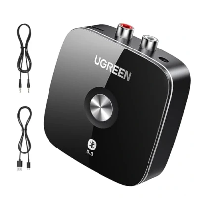 Afbeelding van UGREEN Bluetooth 5.3 Ontvanger HiFi Adapter Draadloze Audioadapter 3,5mm en 2RCA Dual Connection Ontvanger.
