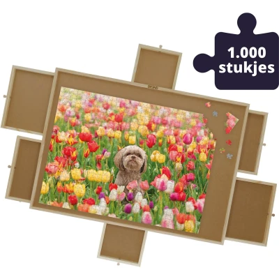 Afbeelding van BREND BR 2216 Puzzelplaat met 6 Lades Puzzelplank / Puzzeltafel voor 1000 Stukjes Inclusief Afdekplaat