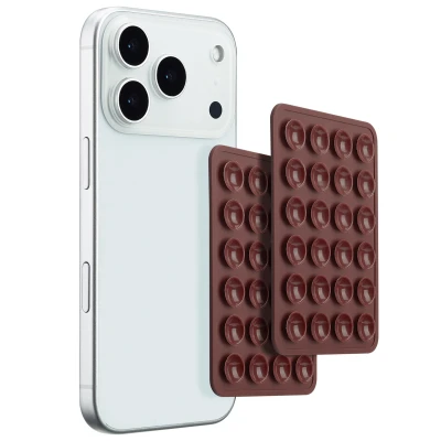 Afbeelding van Selencia 2 Pack Telefoonhouder zuignap Terracotta Donkerrood Siliconen En TPU (zacht)