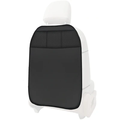 Afbeelding van L &amp; P A081S1 Rugleuningbeschermer, rugleuningbescherming, rugleuning, kinderen, leuningbescherming, achterbankbeschermer, zitting, kunstleer, zwart, 3 vakken, organizer, bescherming voor autostoel,