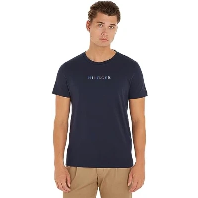 Afbeelding van Tommy Hilfiger TEE Tshirt print, Heren, Maat: XS, Desert sky
