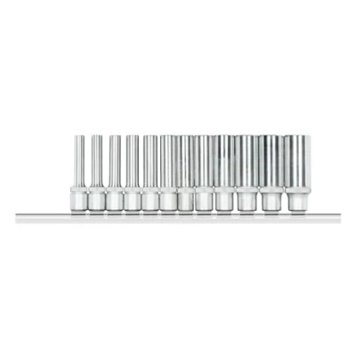 Afbeelding van Gedore red Dopsleutelset 1/4 Inch Zeskant op Rails Lang 12 delig