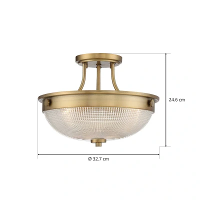 Afbeelding van Quoizel LED Plafondlamp Mantle 2X E27 Max 60W Dimbaar Weathered Brass