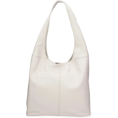 Afbeelding van Beige Leren Schoudertas Ruime Zacht Schoudertassen Italiaans Leder Dames Tassen