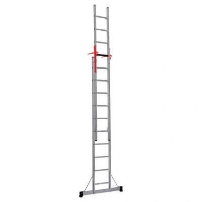 Afbeelding van Professionele Schuifladder 2 delig 2x12 treden Aluminium Anti slip en 131 1 + 2, NEN 2484, TÜV GS gecertificeerd