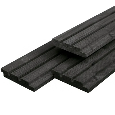 Afbeelding van Triple profiel douglas zwart gespoten 1,9x13,0x390 cm Tuindeco